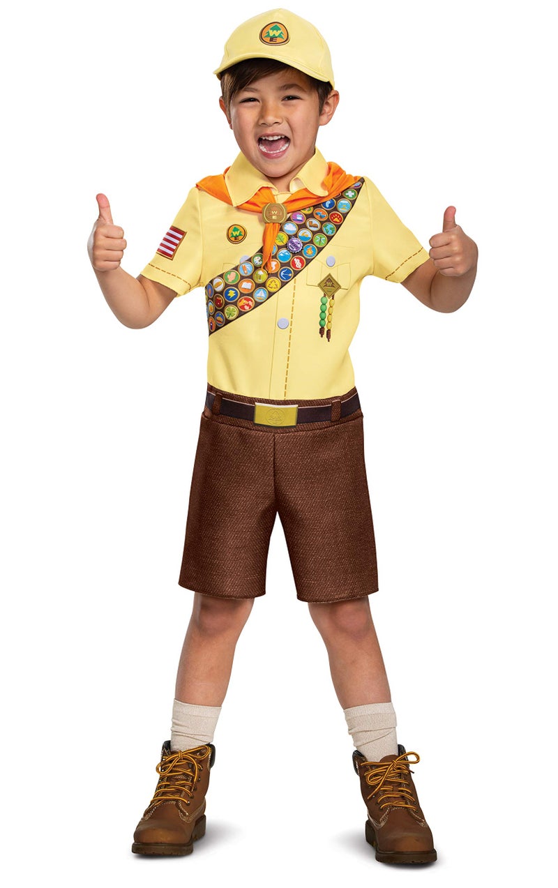 Disguise Russell from Up Costume, Disney Pixar Movie Inspired Character Outfit for Kids, Classic Child Size Medium (7-8) Brown, 106959K - Image 1